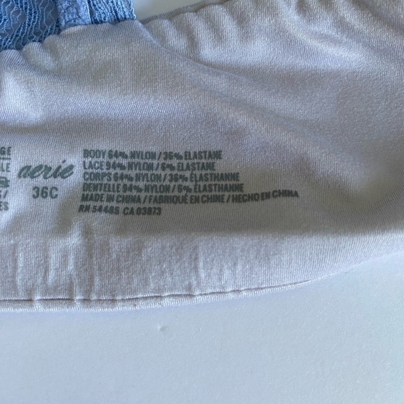 Aerie Sunnie Full Coverage Bra‎ 36C Blue Razorback Lace Back Closure Comfort - Picture 9 of 12